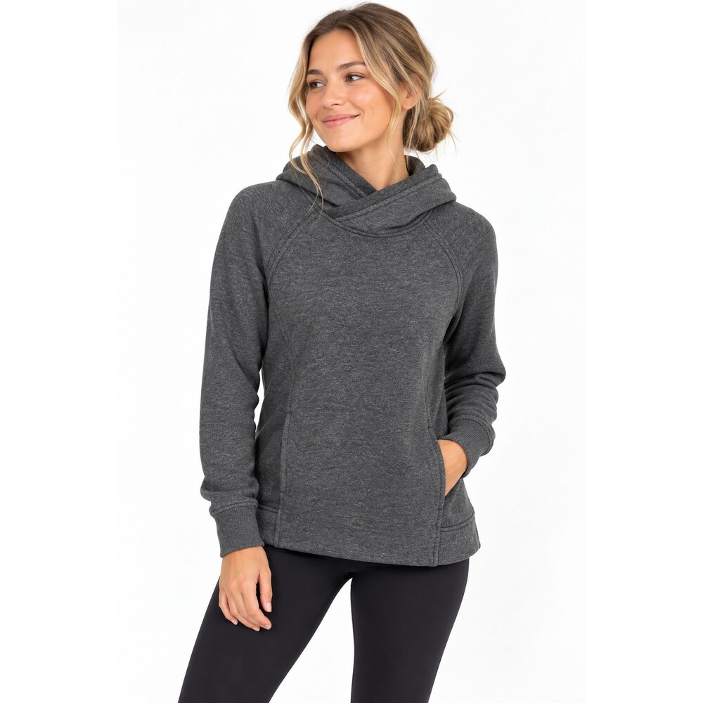Lululemon Hoodie Sweatshirt Women's Size 4 Charcoal Grey Cowl Neck Pockets